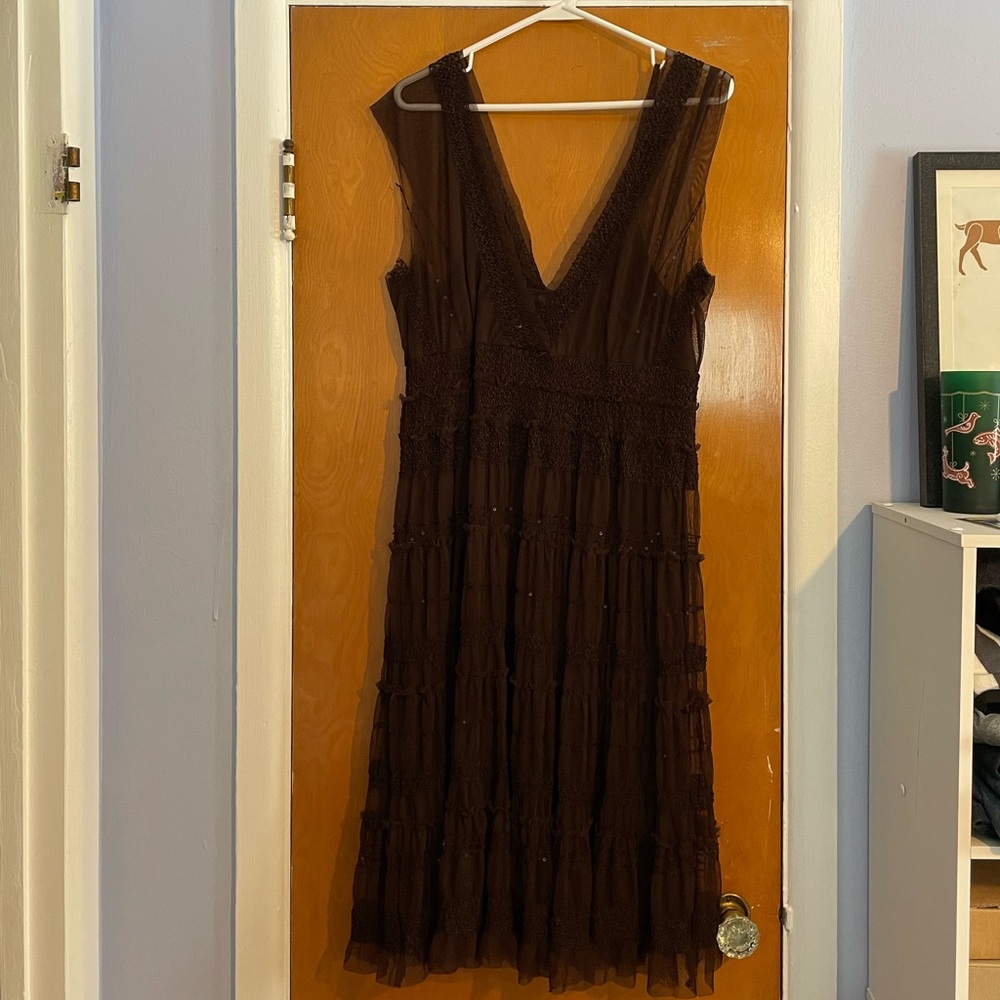 Max Studio Deep Brown Sleeveless Dress